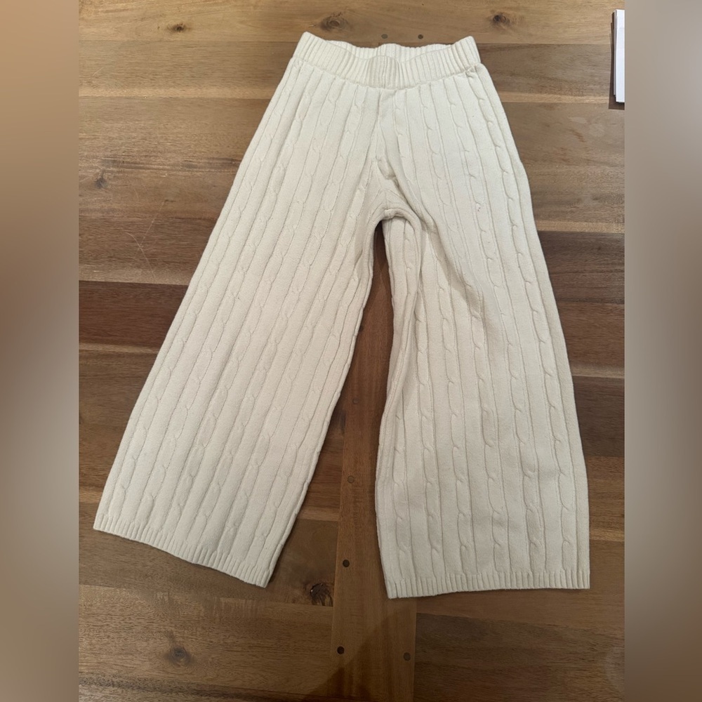 Gap Cream Cable Knit Kids Pants